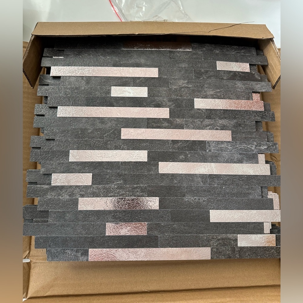 10-Sheet Peel and Stick Metal Tile